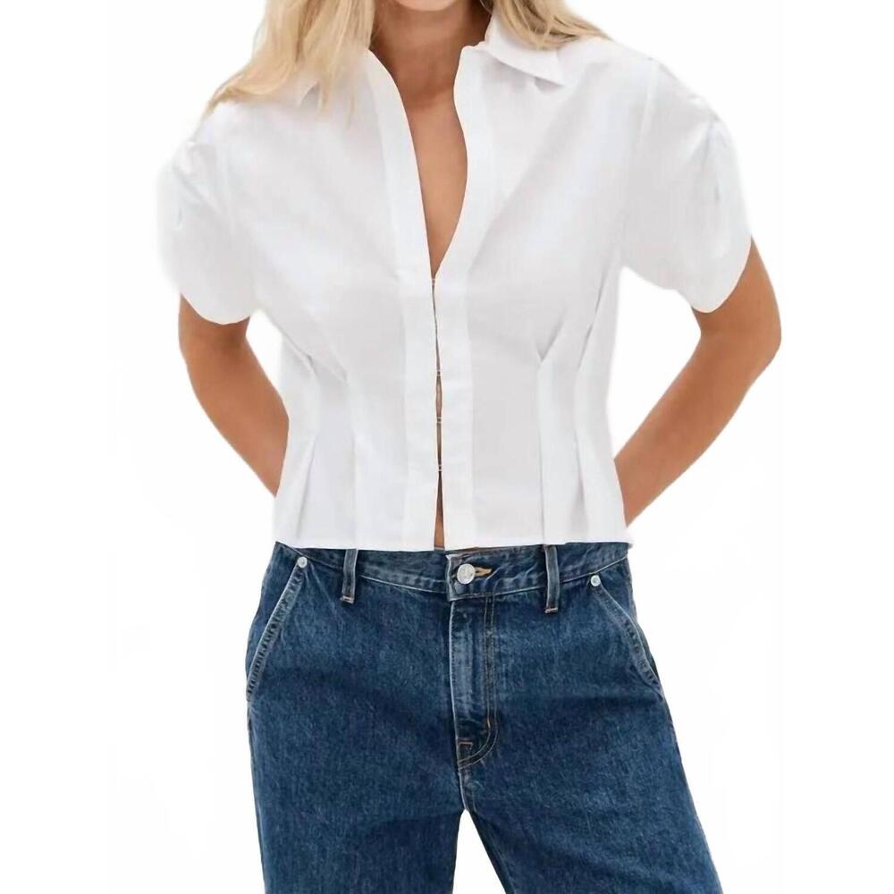 NEW HEVRON opal top in optic white